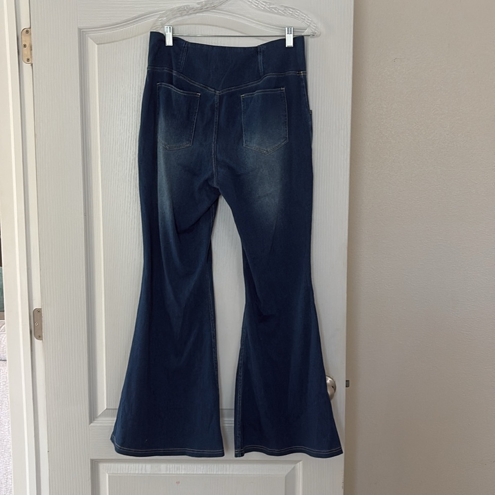 NWT Halara Cross Front Wide Leg Pull on Jeans size XL - Picture 2 of 8